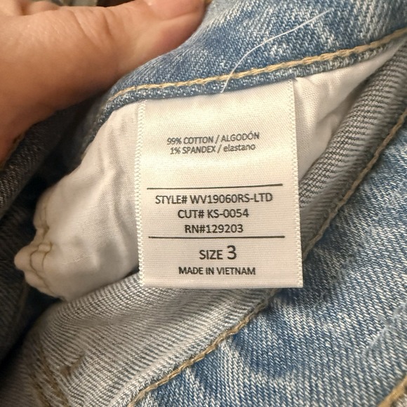 Cello Super High Rise Straight Leg Distressed Light Wash Jeans Size 3 - Picture 3 of 8